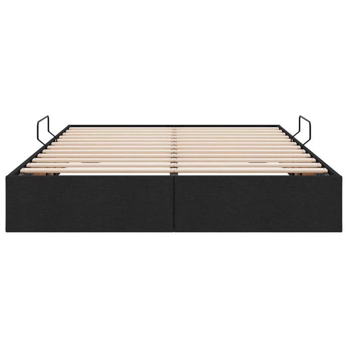 Cadru de pat otoman cu depozitare Negru 140 x 200 cm țesătură WALTI