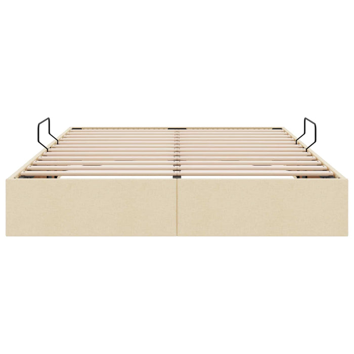 Cadru de pat otoman cu depozitare Creme 140 x 200 cm țesătură WALTI