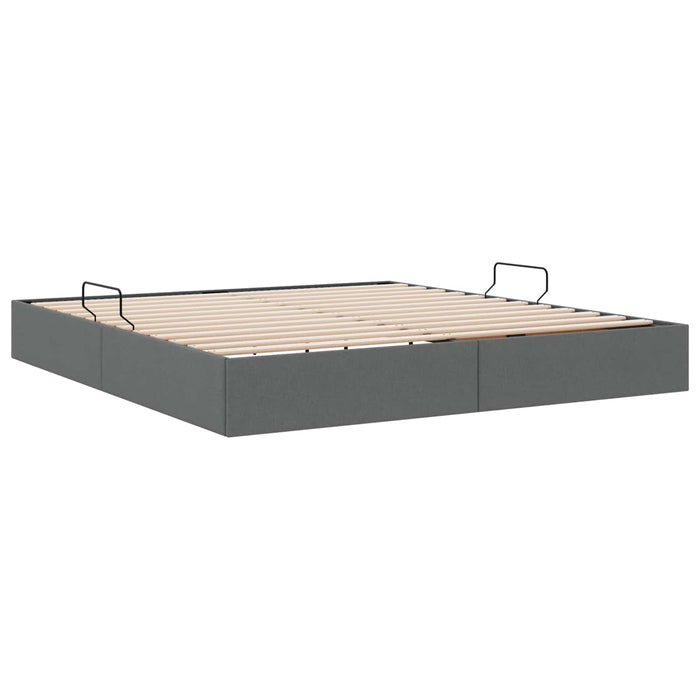 Cadru de pat otoman Gri închis 160 x 200 cm țesătură WALTI