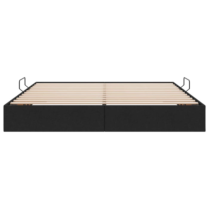Cadru de pat otoman cu depozitare Negru 160 x 200 cm țesătură WALTI