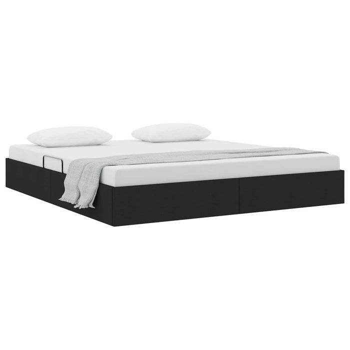 Cadru de pat otoman cu depozitare Negru 160 x 200 cm țesătură WALTI