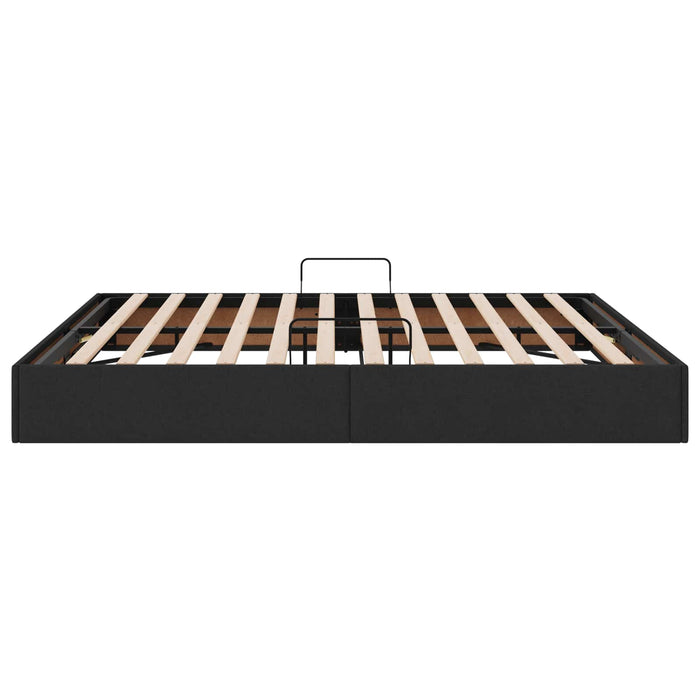 Cadru de pat otoman cu depozitare Negru 160 x 200 cm țesătură WALTI
