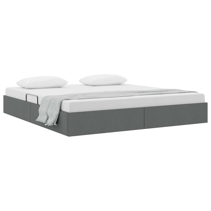 Cadru de pat otoman Gri închis 180 x 200 cm țesătură WALTI