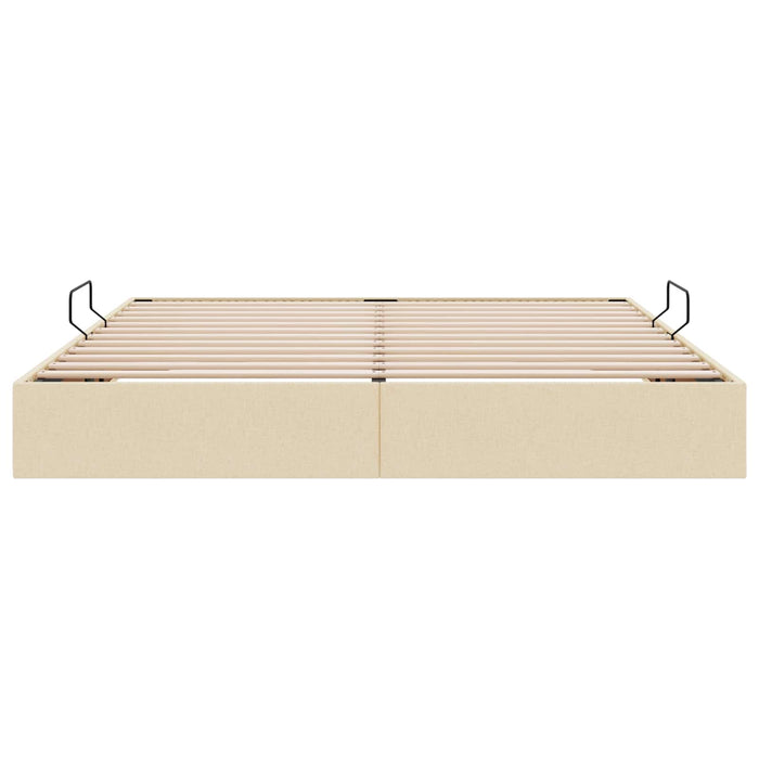 Cadru de pat otoman cu depozitare Creme 180 x 200 cm țesătură WALTI