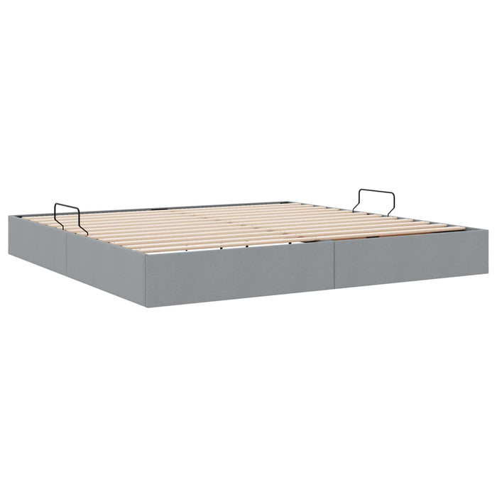 Cadru de pat otoman Gri deschis 200 x 200 cm țesătură WALTI