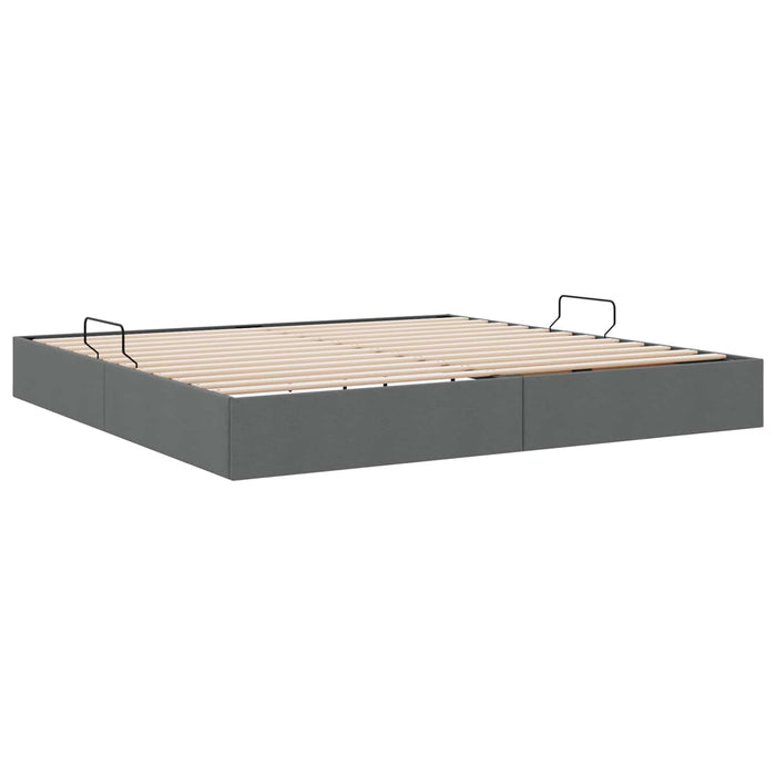 Cadru de pat otoman Gri închis 200 x 200 cm țesătură WALTI