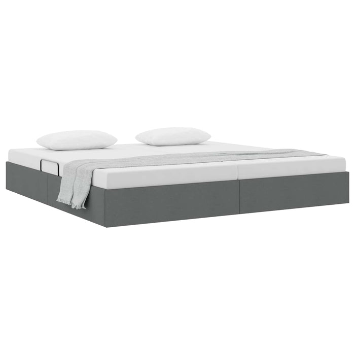 Cadru de pat otoman Gri închis 200 x 200 cm țesătură WALTI