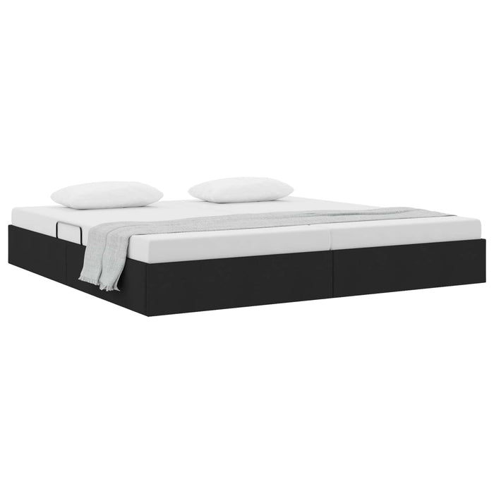Cadru de pat otoman cu depozitare Negru 200 x 200 cm țesătură WALTI