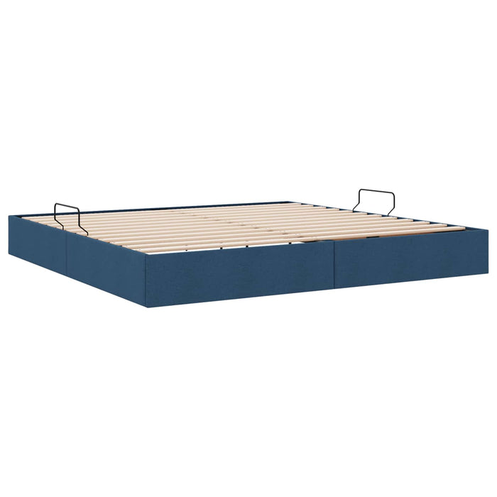 Cadru de pat otoman albastru 200 x 200 cm țesătură WALTI