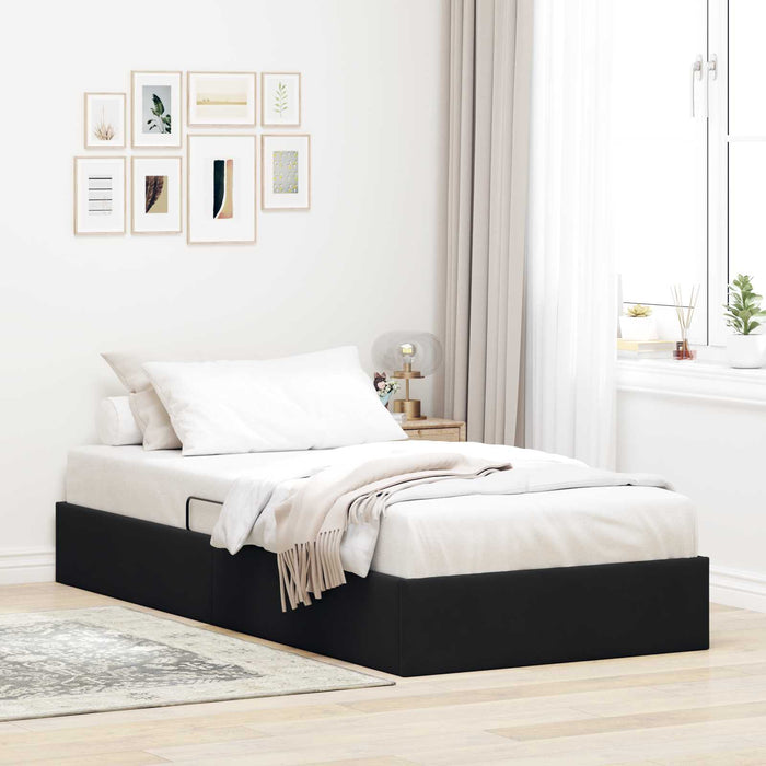 Cadru de pat otoman cu depozitare Negru 90 x 190 cm Catifea - WALTI WALTI