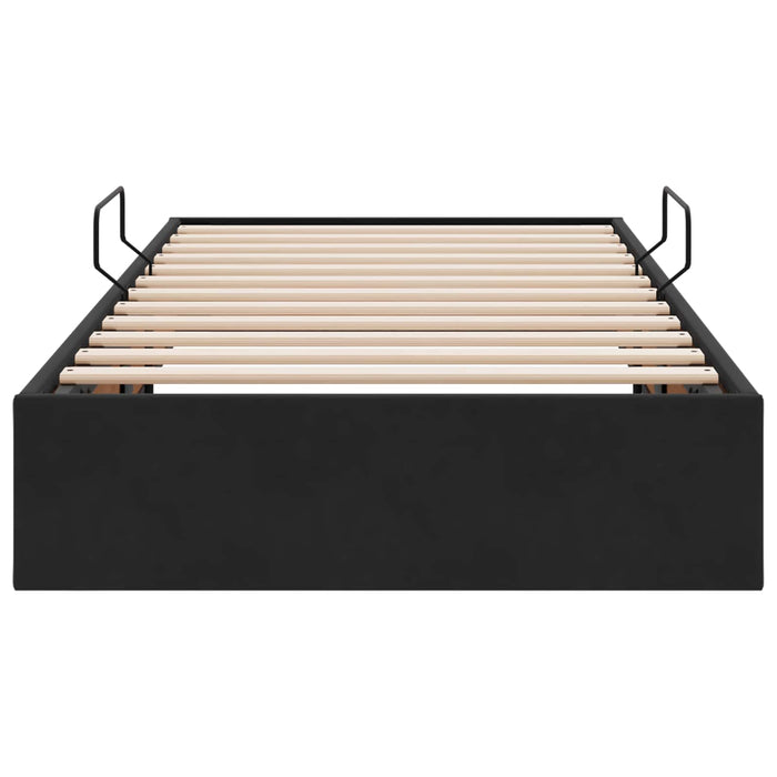 Cadru de pat otoman cu depozitare Negru 90 x 190 cm Catifea - WALTI WALTI