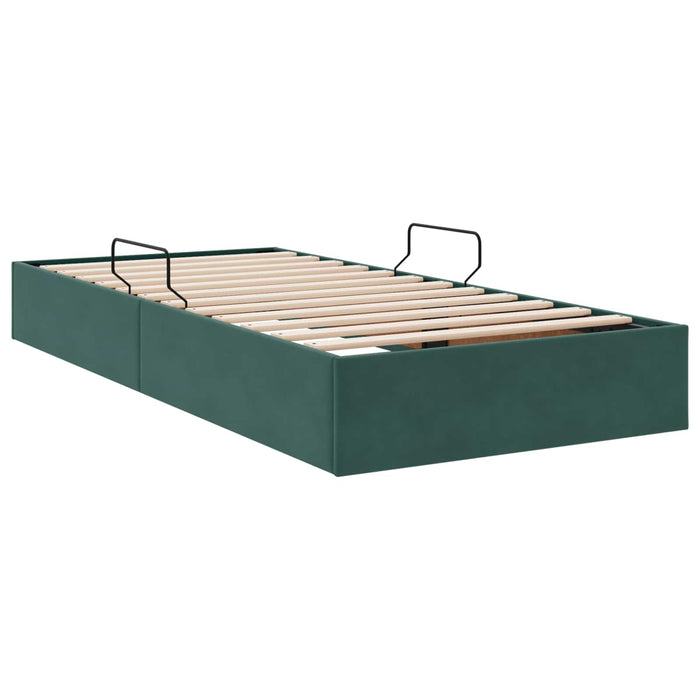 Cadru de pat otoman Verde închis 90 x 190 cm Catifea - WALTI WALTI