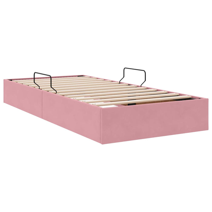Cadru de pat otoman cu depozitare Roz 90 x 190 cm Catifea - WALTI WALTI