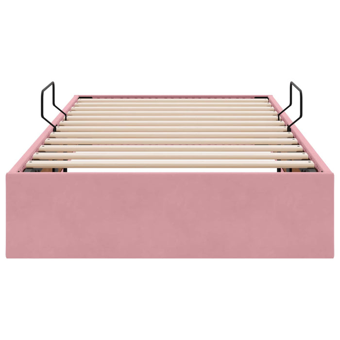 Cadru de pat otoman cu depozitare Roz 90 x 190 cm Catifea - WALTI WALTI