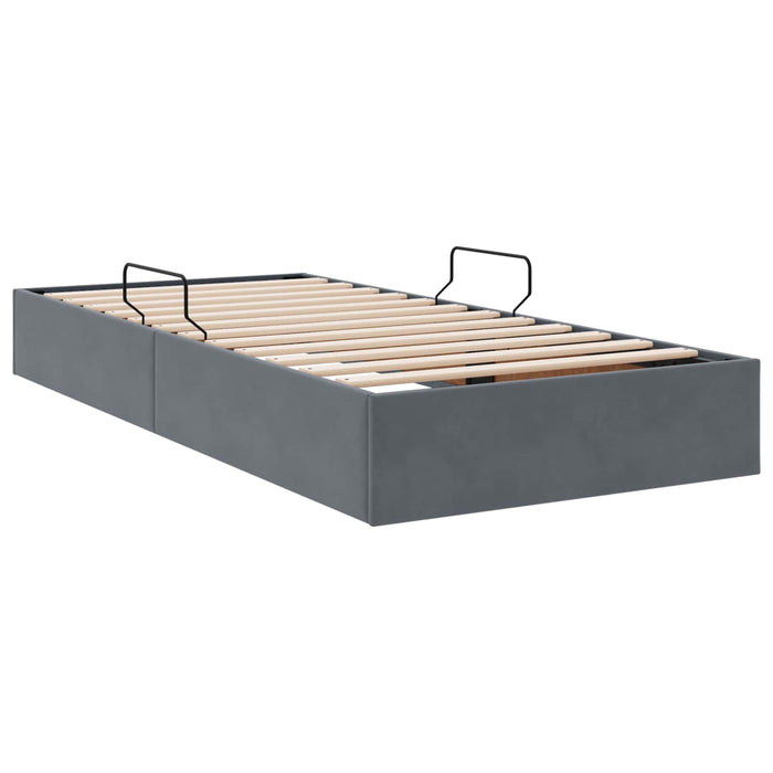 Cadru de pat otoman Gri închis 100 x 200 cm Catifea - WALTI WALTI