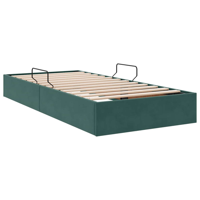 Cadru de pat otoman Verde închis 100 x 200 cm Catifea - WALTI WALTI