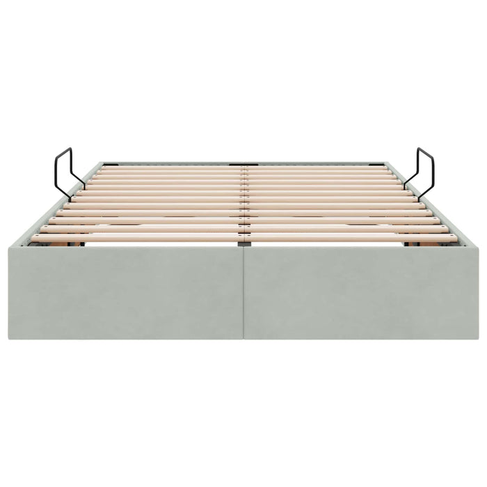 Cadru de pat otoman Gri deschis 120 x 190 cm Catifea - WALTI WALTI
