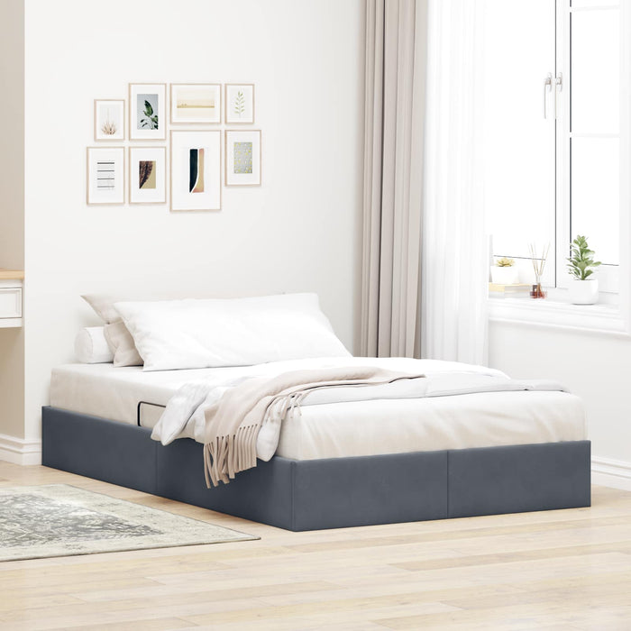 Cadru de pat otoman Gri închis 120 x 190 cm Catifea - WALTI WALTI