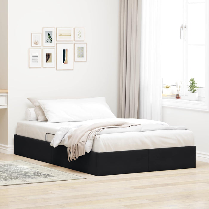 Cadru de pat otoman cu depozitare Negru 120 x 190 cm Catifea - WALTI WALTI