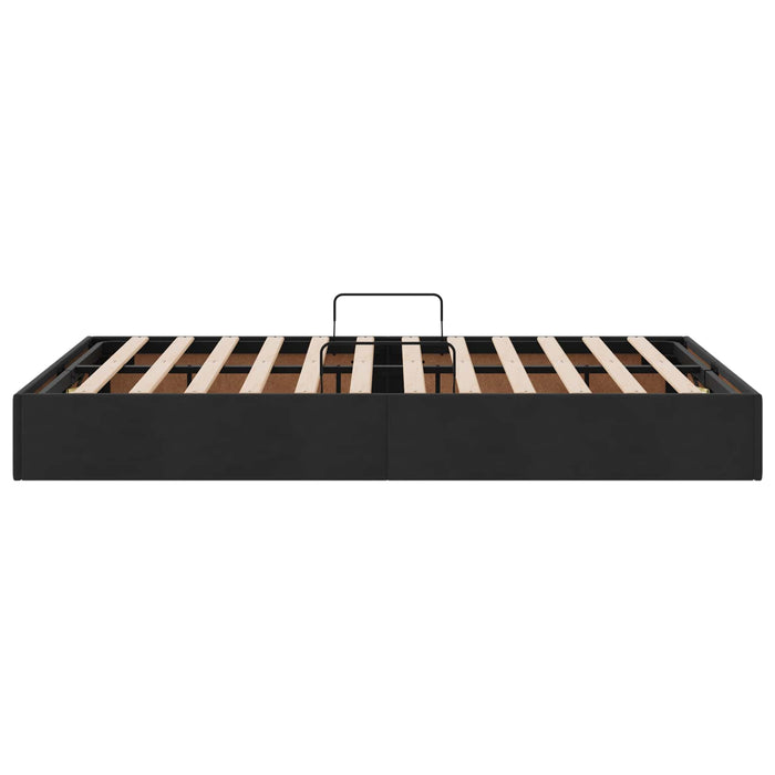 Cadru de pat otoman cu depozitare Negru 120 x 190 cm Catifea - WALTI WALTI