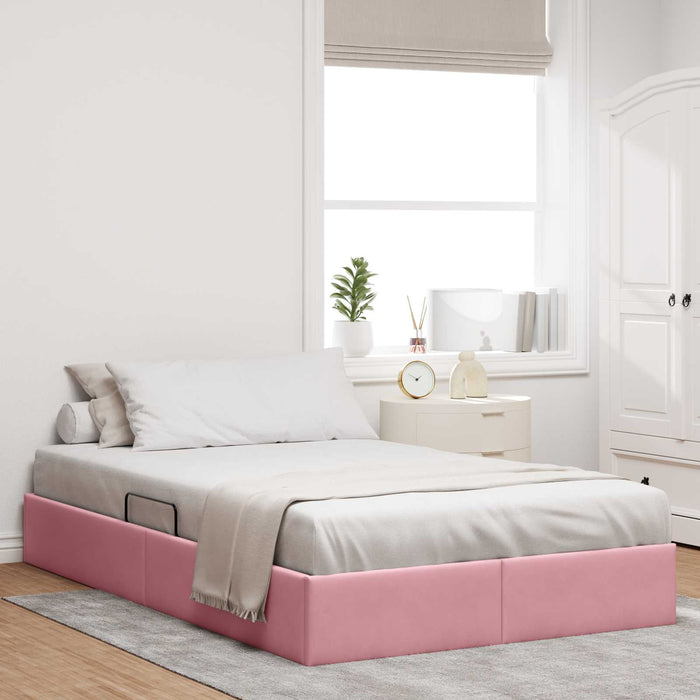 Cadru de pat otoman cu depozitare Roz 120 x 200 cm Catifea - WALTI WALTI
