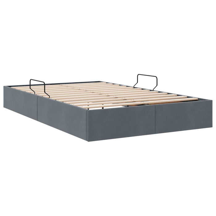 Cadru de pat otoman Gri închis 120 x 200 cm Catifea - WALTI WALTI