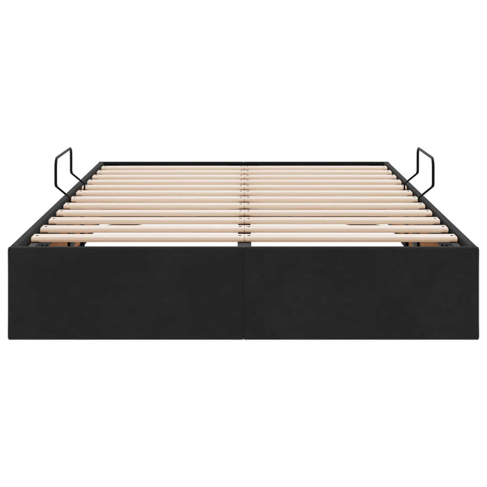 Cadru de pat otoman cu depozitare Negru 120 x 200 cm Catifea - WALTI WALTI