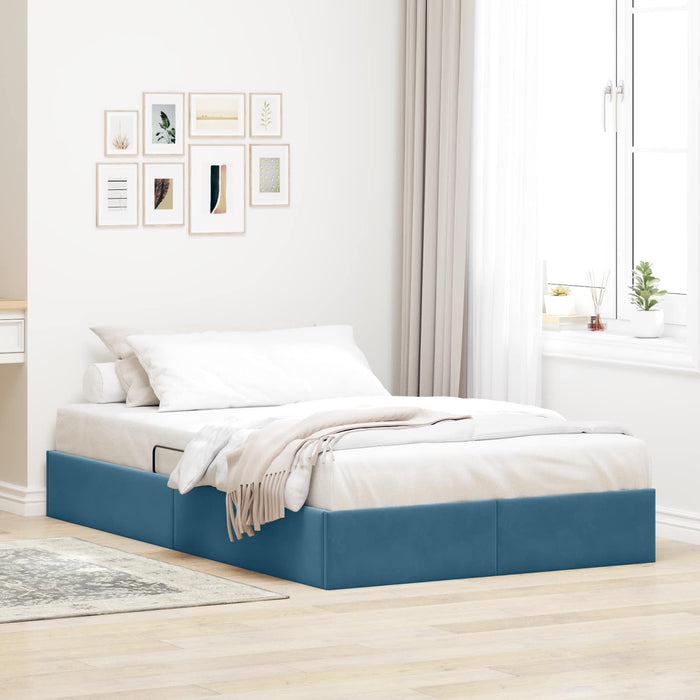 Cadru de pat otoman Albastru închis 120 x 200 cm Catifea - WALTI WALTI