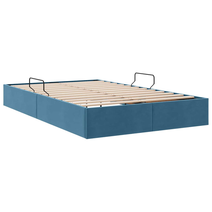 Cadru de pat otoman Albastru închis 120 x 200 cm Catifea - WALTI WALTI
