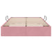 Cadru de pat otoman cu depozitare Roz 120 x 200 cm Catifea - WALTI WALTI