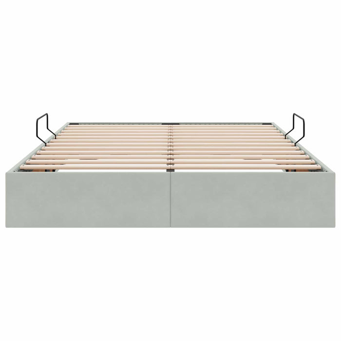 Cadru de pat otoman Gri deschis 140 x 190 cm Catifea - WALTI WALTI