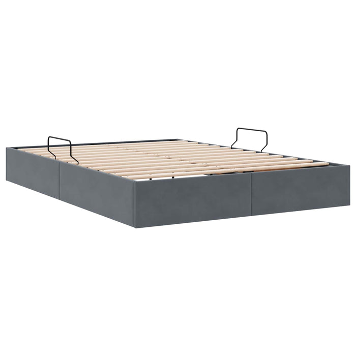 Cadru de pat otoman Gri închis 140 x 200 cm Catifea - WALTI WALTI