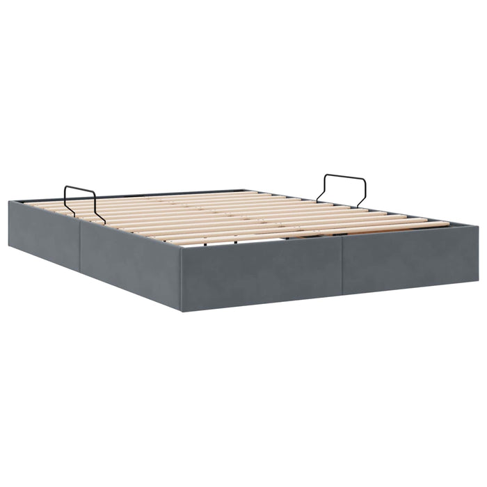 Cadru de pat otoman Gri închis 140 x 200 cm Catifea - WALTI WALTI