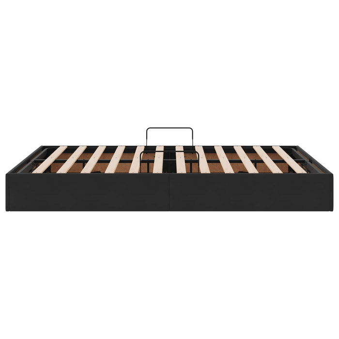Cadru de pat otoman cu depozitare Negru 140 x 200 cm Catifea - WALTI WALTI