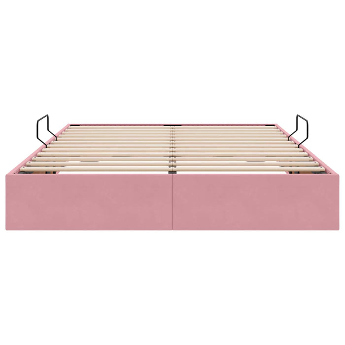 Cadru de pat otoman cu depozitare Roz 140 x 200 cm Catifea - WALTI WALTI
