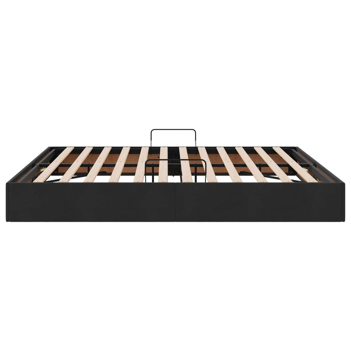 Cadru de pat otoman cu depozitare Negru 160 x 200 cm Catifea - WALTI WALTI