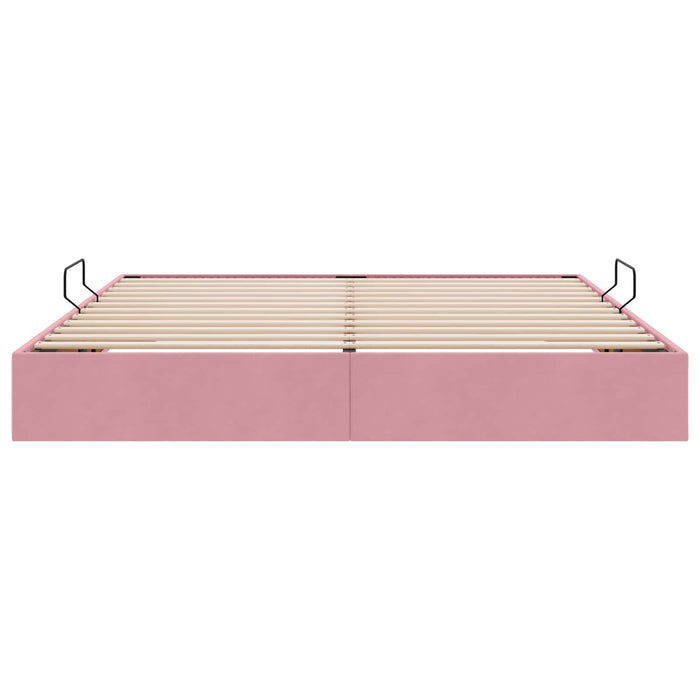 Cadru de pat otoman cu depozitare Roz 160 x 200 cm Catifea - WALTI WALTI