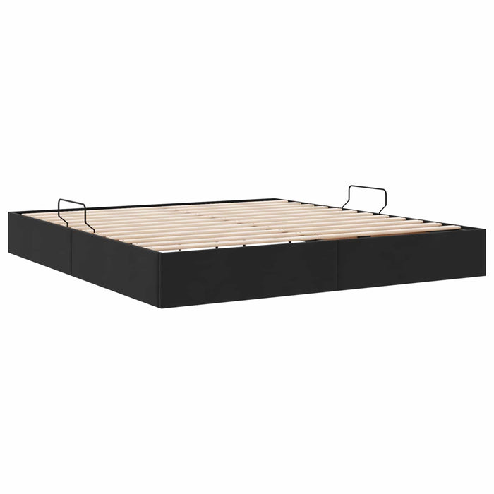 Cadru de pat otoman cu depozitare Negru 180 x 200 cm Catifea - WALTI WALTI