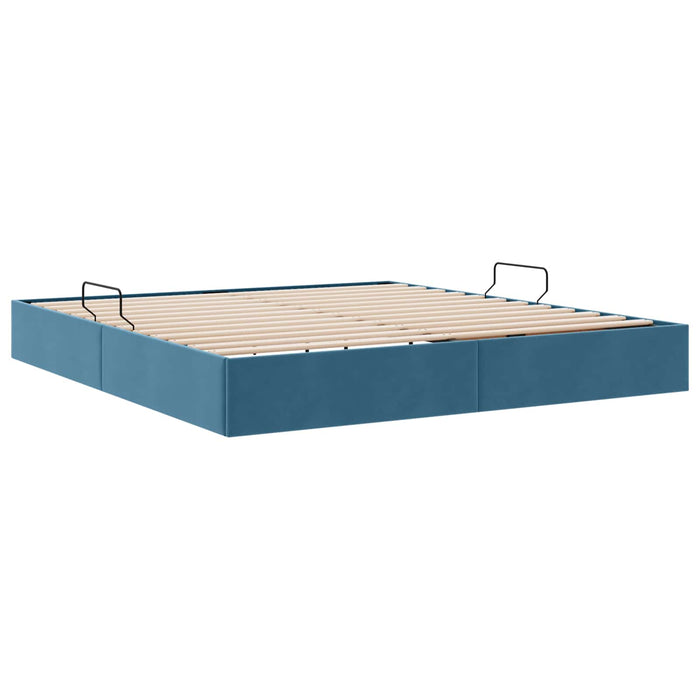 Cadru de pat otoman Albastru închis 180 x 200 cm Catifea - WALTI WALTI