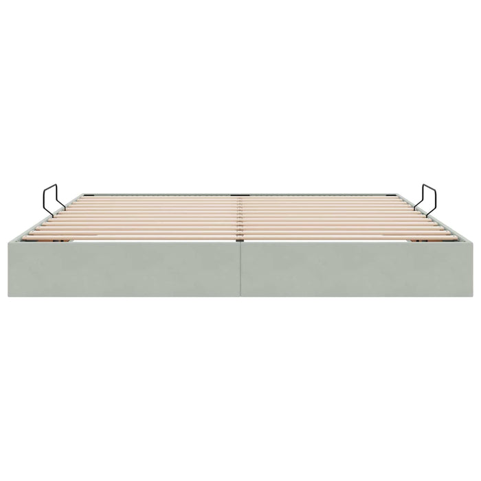 Cadru de pat otoman Gri deschis 200 x 200 cm Catifea - WALTI WALTI