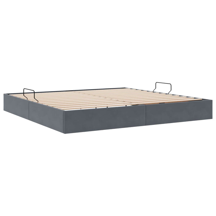 Cadru de pat otoman Gri închis 200 x 200 cm Catifea - WALTI WALTI