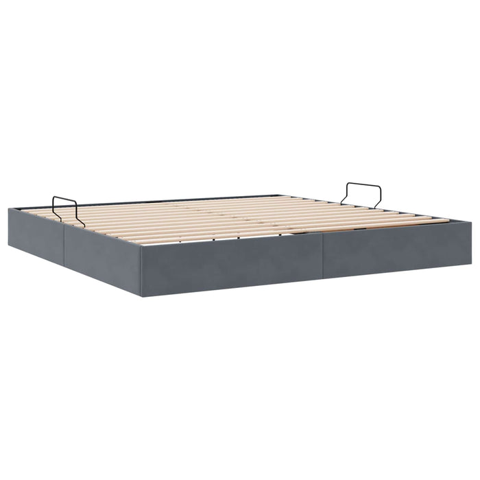 Cadru de pat otoman Gri închis 200 x 200 cm Catifea - WALTI WALTI