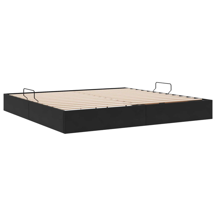 Cadru de pat otoman cu depozitare Negru 200 x 200 cm Catifea - WALTI WALTI