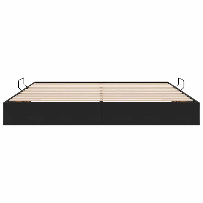 Cadru de pat otoman cu depozitare Negru 200 x 200 cm Catifea - WALTI WALTI