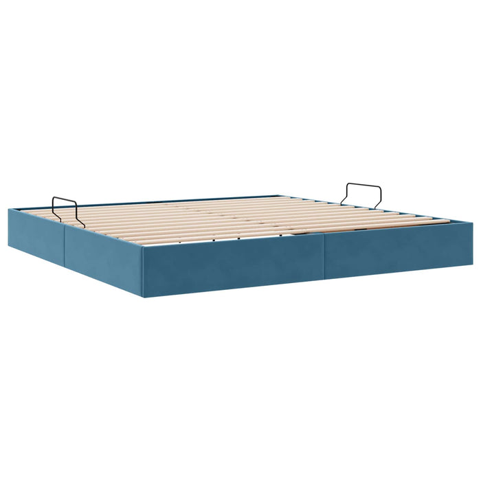 Cadru de pat otoman Albastru închis 200 x 200 cm Catifea - WALTI WALTI