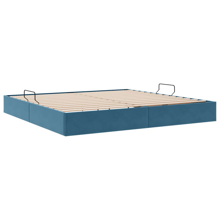 Cadru de pat otoman Albastru închis 200 x 200 cm Catifea - WALTI WALTI