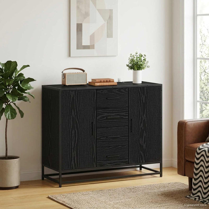Bufet Stejar Negru 92 x 35 x 76 cm Lemn prelucrat WALTI