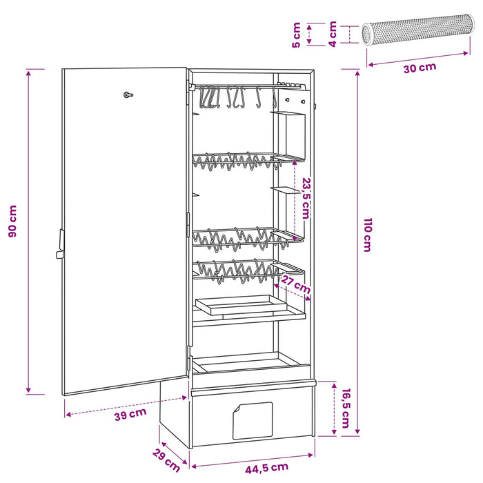 Cuptor pentru Fumat 3 buc. 44,5 x 29 x 110 cm Oțel galvanizat WALTI