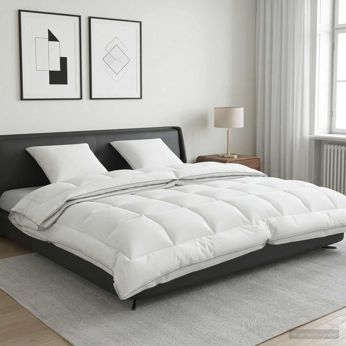Set de plapumă și perne 3 buc. 200x200 cm 4 anotimpuri Lână Alb WALTI