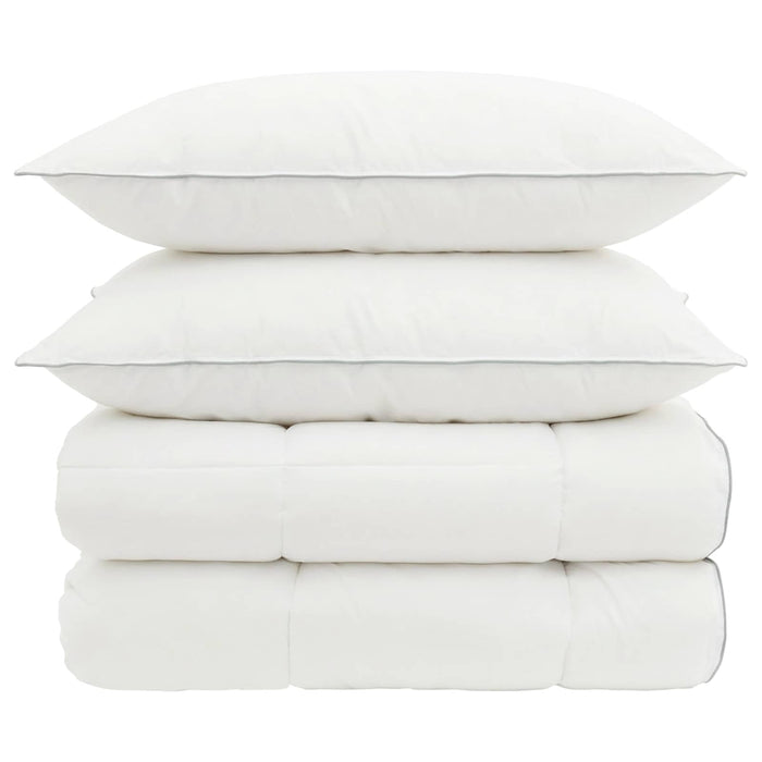 Set de plapumă și perne 3 pcs 200x220 cm 4 anotimpuri Lână Alb WALTI